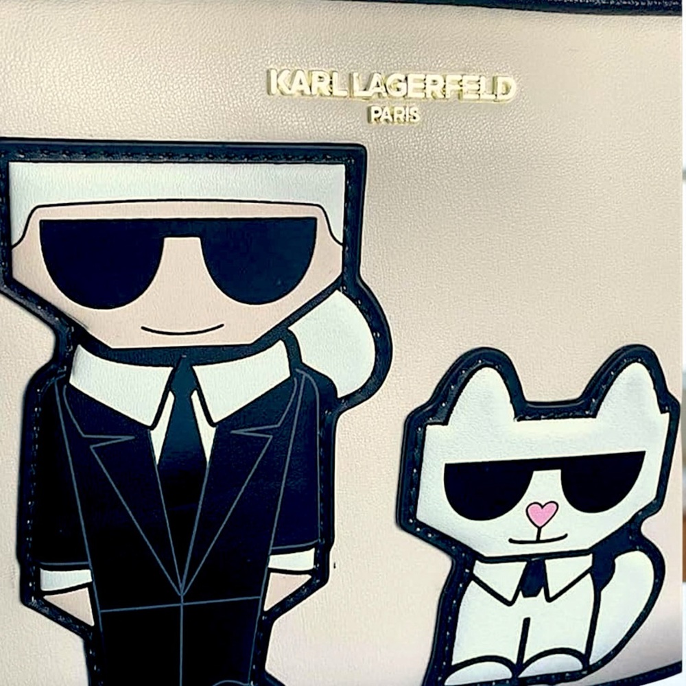 NEW Karl Lagerfeld Paris Maybelle Black & Fawn  Camera Crossbody Purse Set - Picture 4 of 16